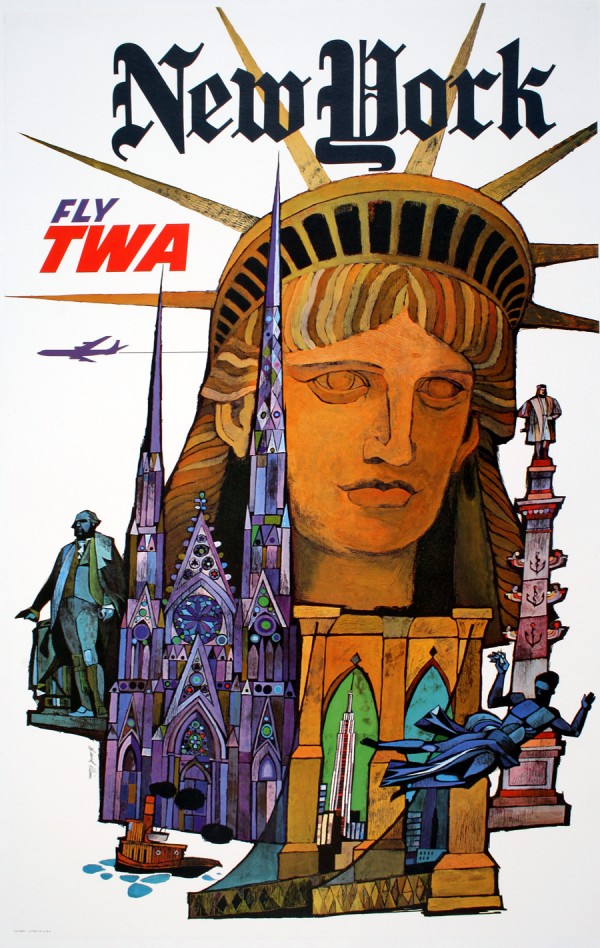 Fly TWA New York travel poster  Print